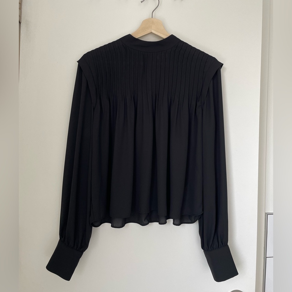 Babaton Black Pleated Blouse